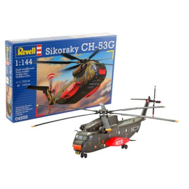 KIT PARA MONTAR REVELL HELICÓPTERO CH-53G TRANSPORT HELICOPTER 1/144 66 PEÇAS REV 04858